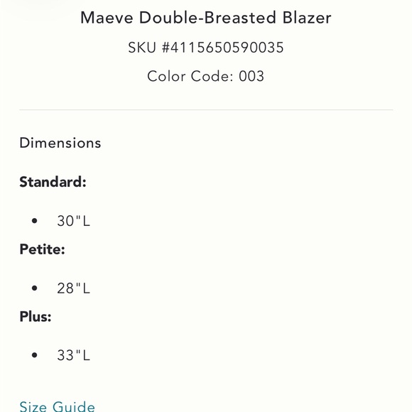 Maeve by Anthropologie Double-Breasted Blazer | NWOT | Size 12 - Picture 4 of 7